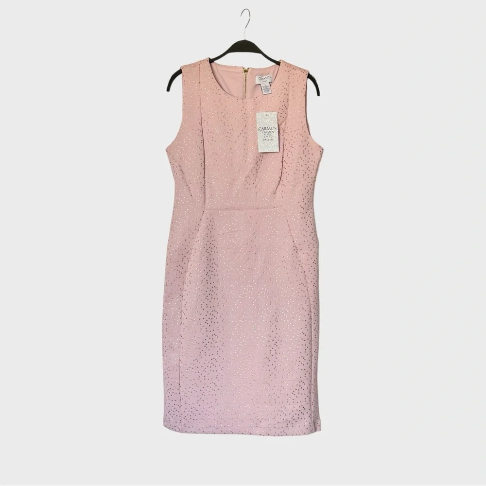 Carmen Marc Valvo Pink Sleeveless Dress - Picture 2 of 5
